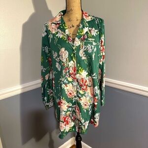 Cupcake and Cashmere Floral Botanical Print Sleep Shirt Size Large